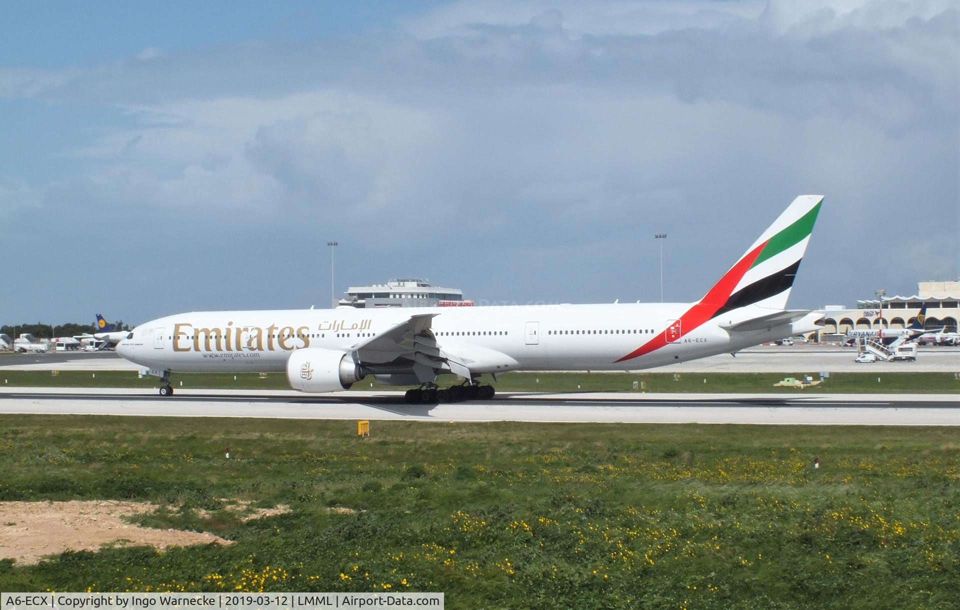 A6-ECX, 2009 Boeing 777-31H/ER C/N 38982, Boeing 777-31H/ER of Emirates at Malta International Airport, Luqa