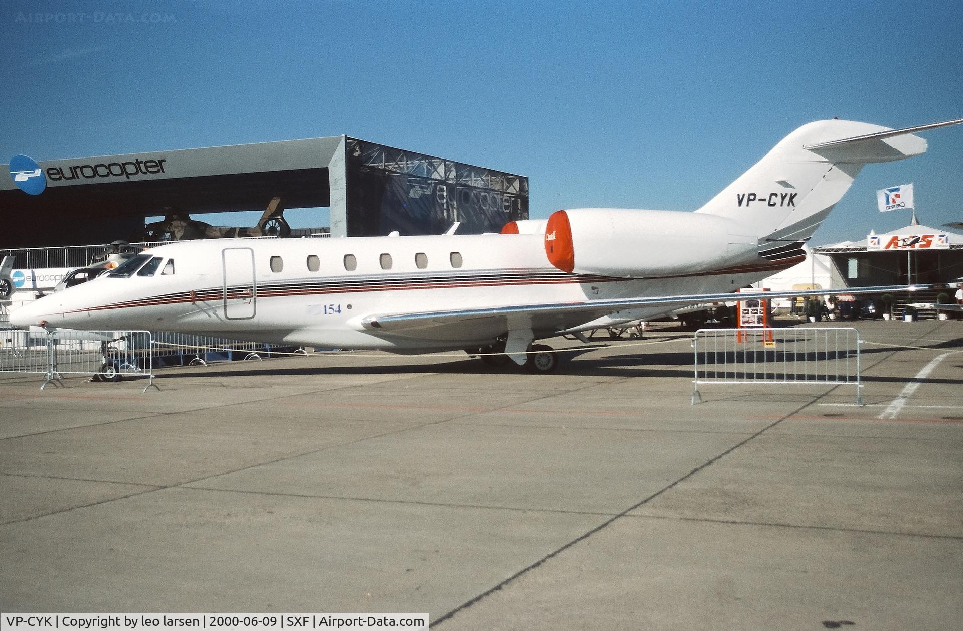 VP-CYK, 1999 Cessna 750 Citation X Citation X C/N 750-0097, Berlin ILA 9.6.2000