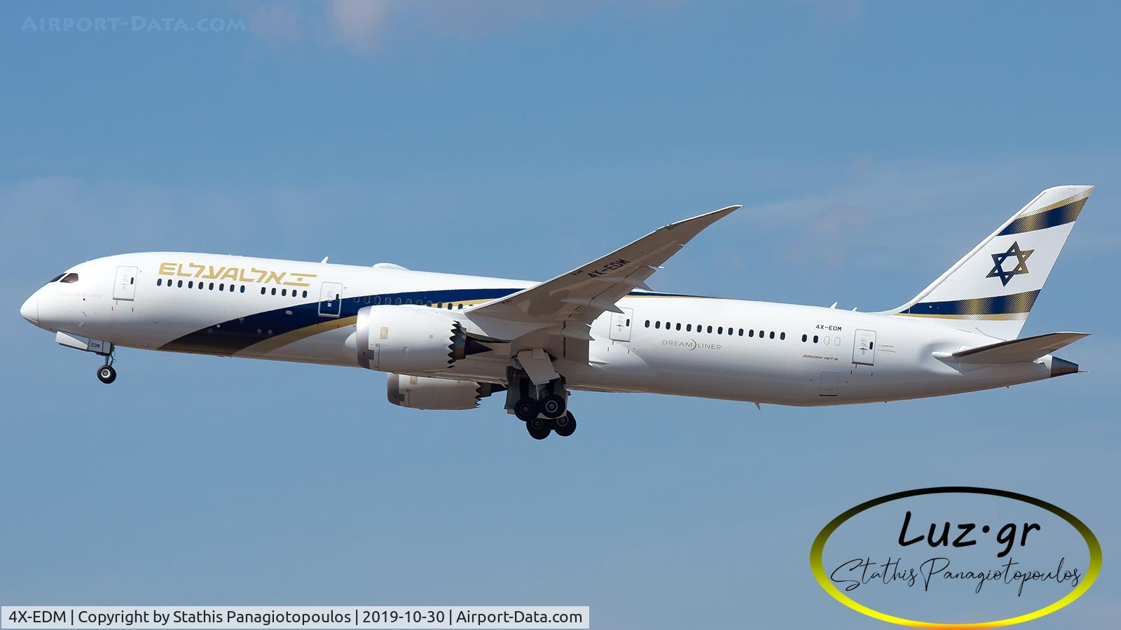 4X-EDM, 2019 Boeing 787-9 Dreamliner C/N 38783, In short final for landing at 03R Runway of Athens International Airport
