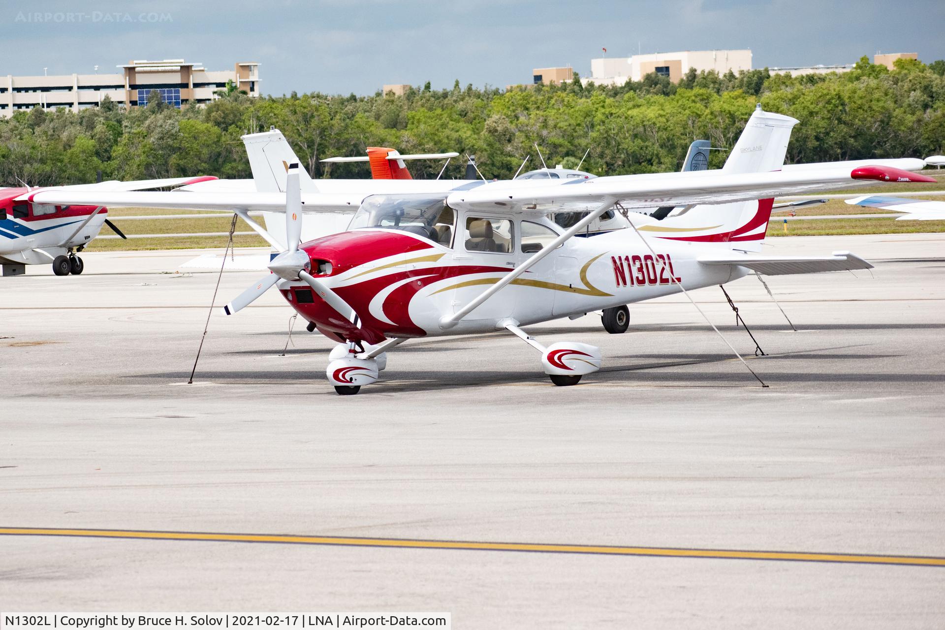 N1302L, 1975 Cessna 182P Skylane C/N 18263615, parked at the airport