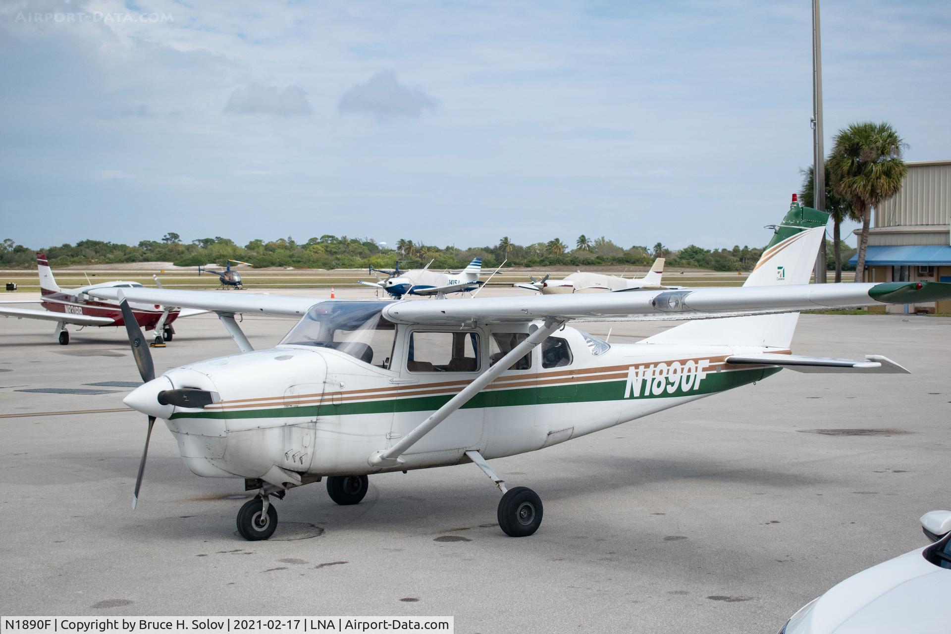 N1890F, 1966 Cessna 210F Centurion C/N 21058790, parked at Lantana