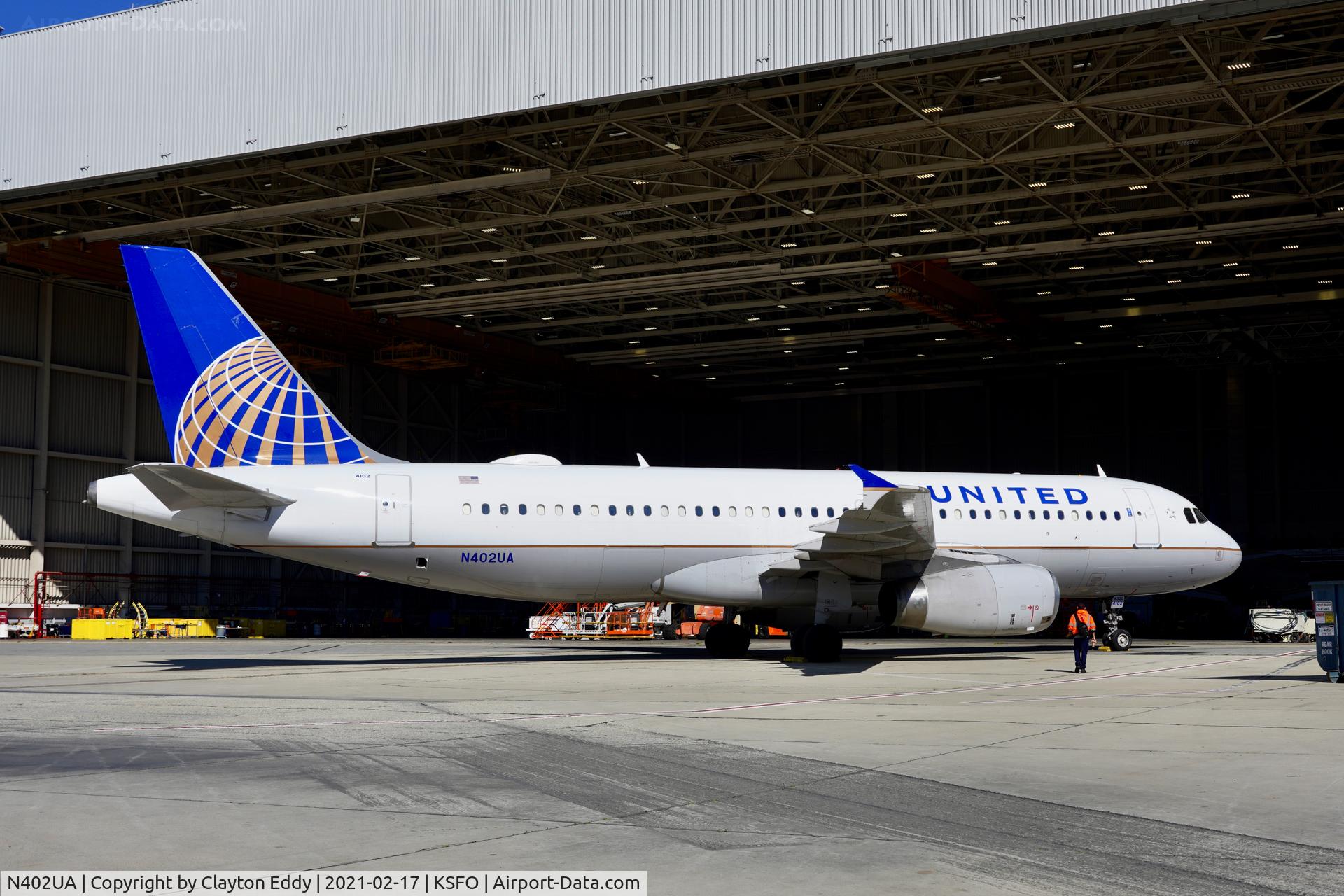 N402UA, 1993 Airbus A320-232 C/N 439, SFO 2021.