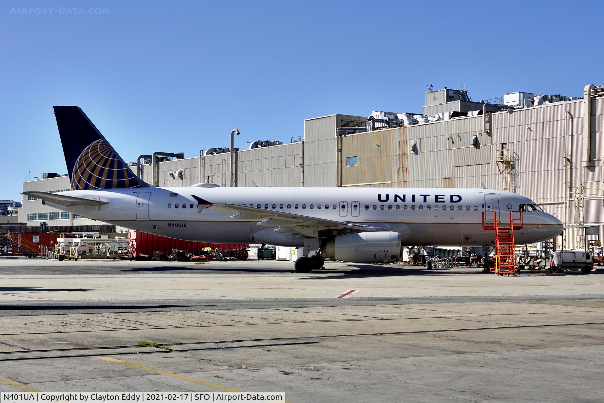 N401UA, 1993 Airbus A320-232 C/N 435, SFO 2021.