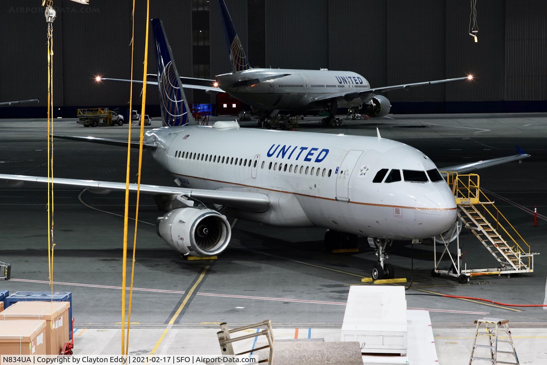 N834UA, 2001 Airbus A319-131 C/N 1420, SFO 2021.