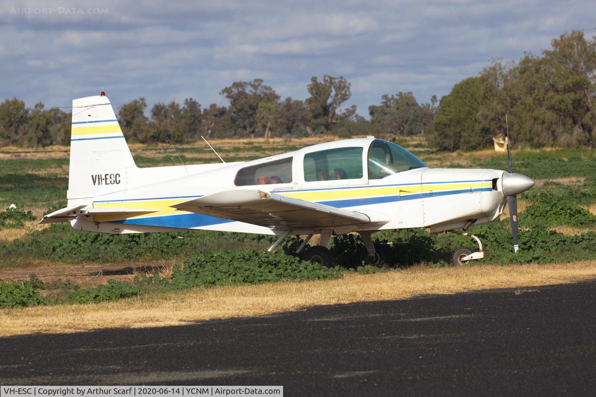 VH-ESC, 1974 American Aviation AA-5 Traveler C/N AA5-0469, Coonamble Airport NSW June 2020