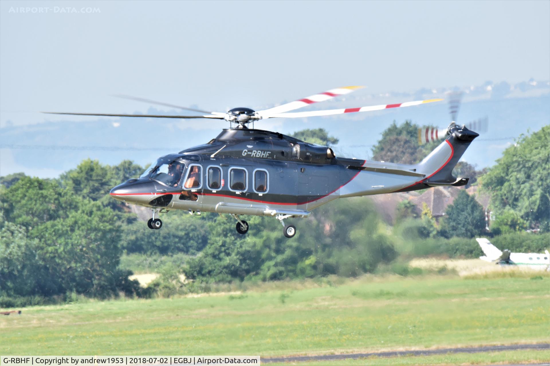 G-RBHF, 2018 Leonardo AW-139 C/N 31750, G-RBHF at Gloucestershire Airport.