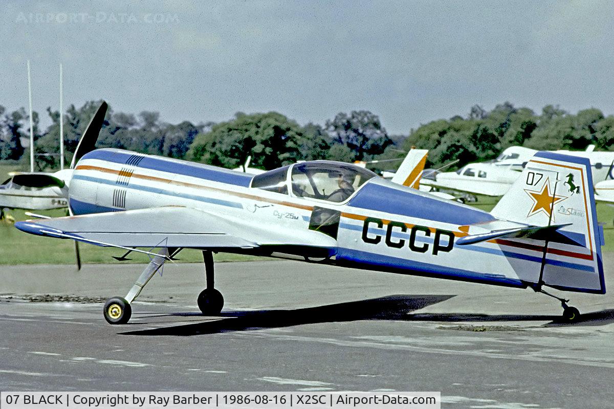 07 BLACK, Sukhoi SU-26M C/N 03-07], 07 Black   Sukhoi SU-26M [03-07] (Russian Air Force) South Cerney~G 16/08/1986