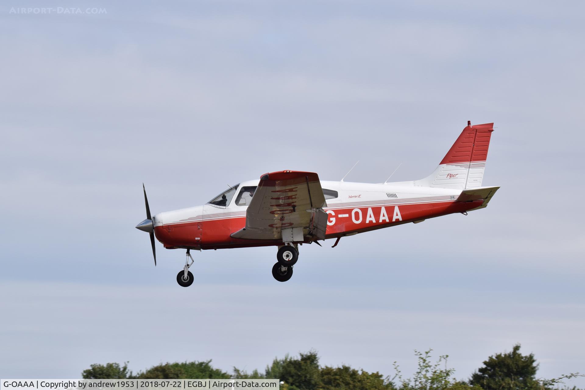 G-OAAA, 1993 Piper PA-28-161 Cherokee Warrior II C/N 2816107, G-OAAA at Gloucestershire Airport.