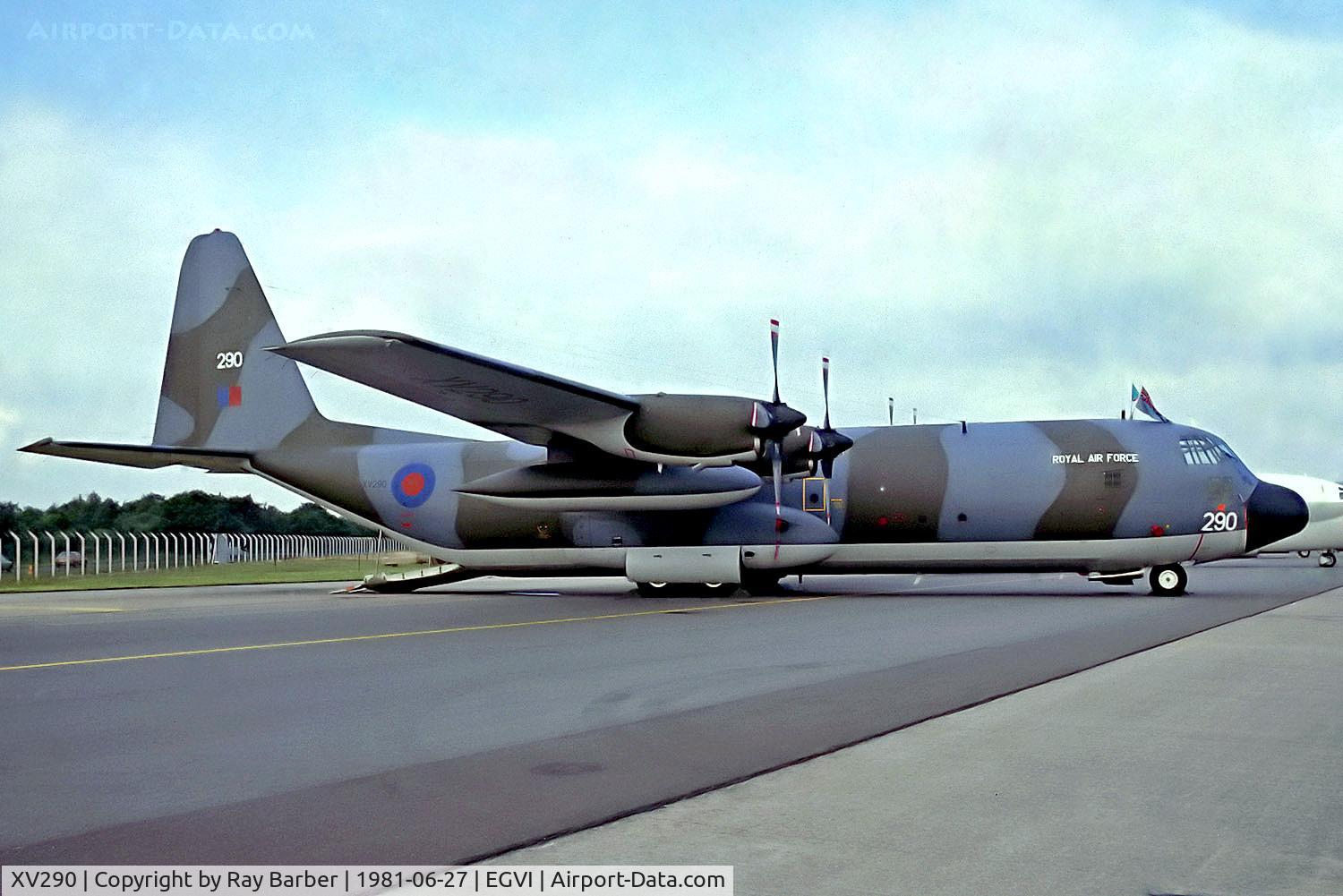 XV290, 1967 Lockheed C-130K Hercules C.3 C/N 382-4254, XV290   Lockheed C-130K Hercules C.3 [4254] (Royal Air Force) RAF Greenham Common~G 27/06/1981