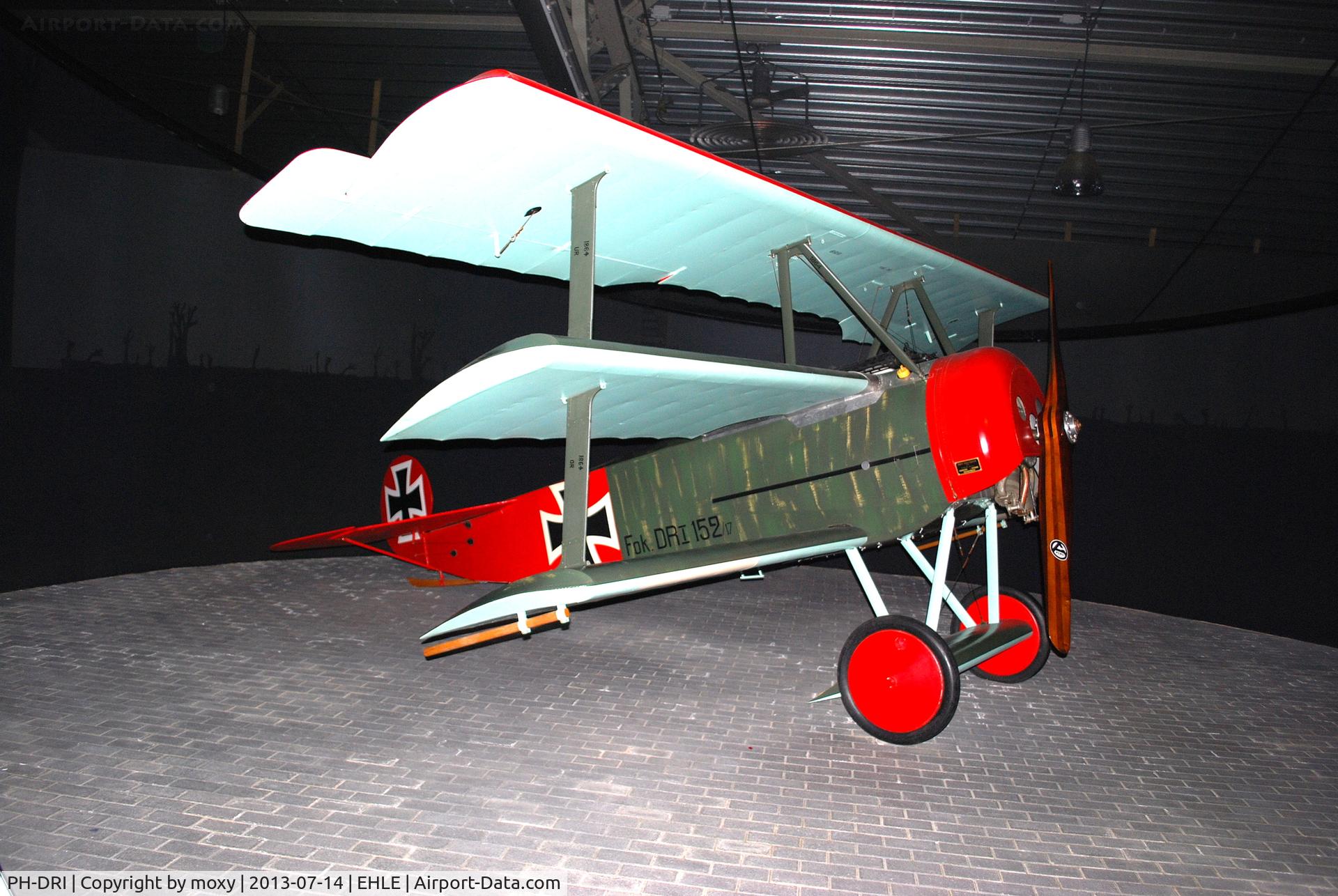 PH-DRI, Fokker Dr.1 Triplane Replica C/N 152-17, Fokker Dr.1 Triplane Replica at the Aviodome.