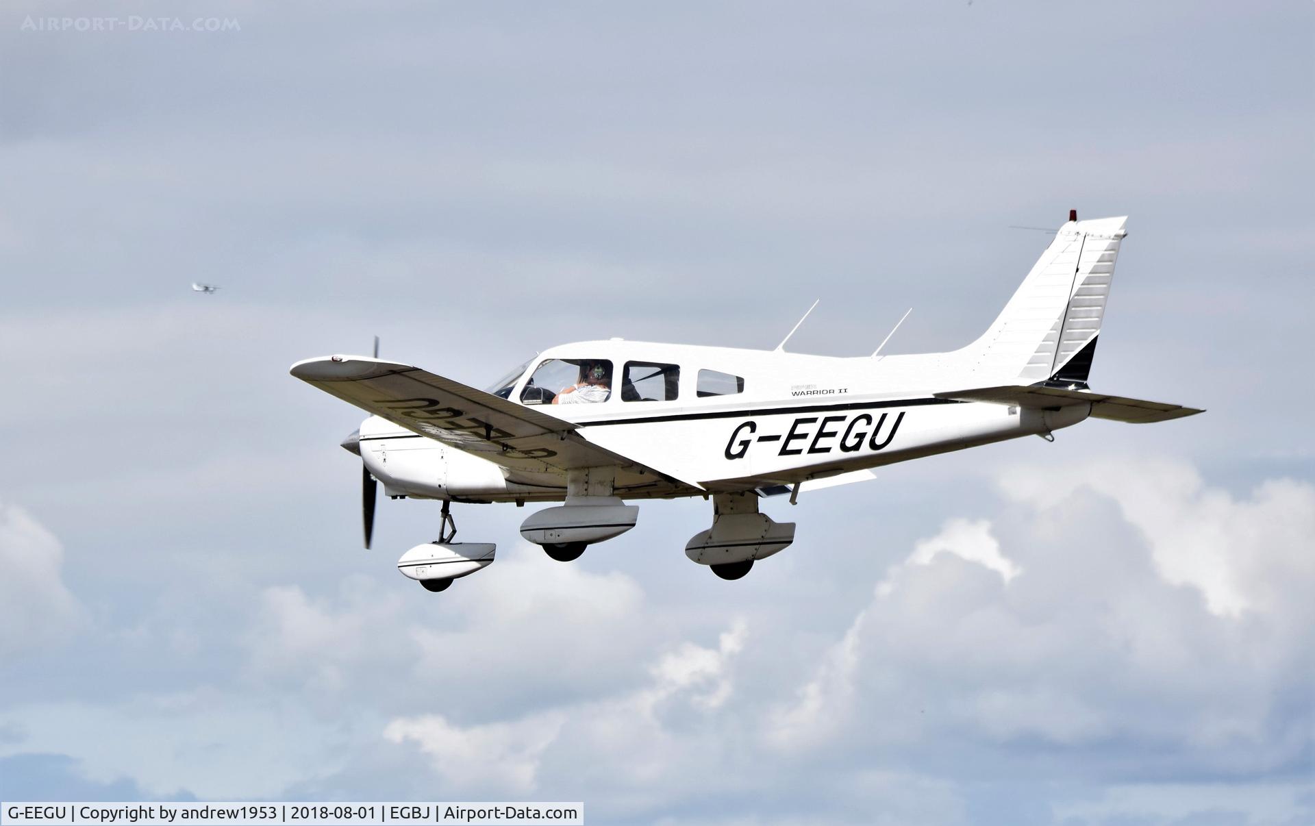 G-EEGU, 1979 Piper PA-28-161 Cherokee Warrior II C/N 28-7916457, G-EEGU at Gloucestershire Airport.