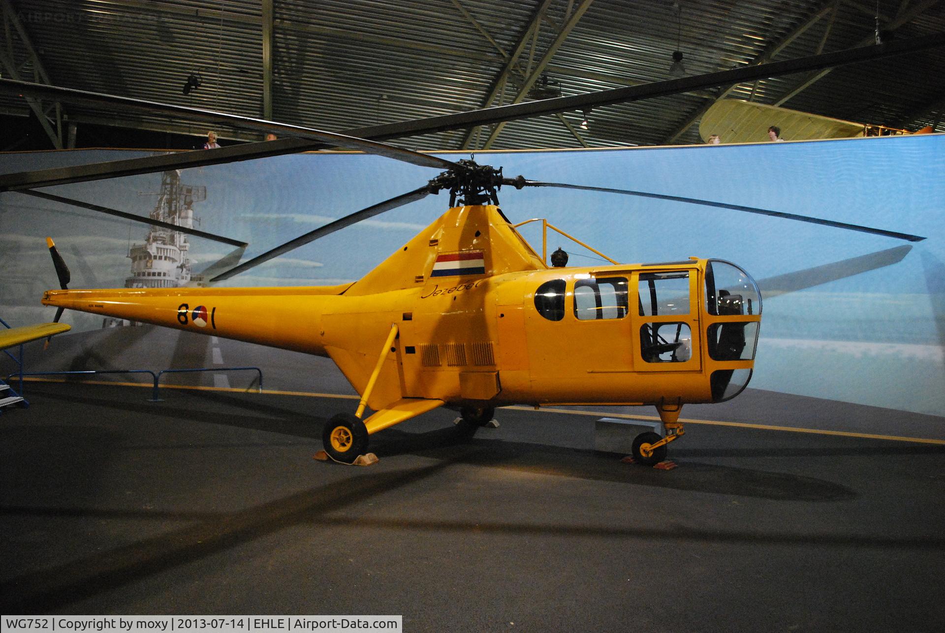 WG752, Westland Dragonfly HR.5 C/N WA/H/62, Ex Royal Navy Westland Dragonfly HR.5 painted in Dutch colours at the Aviodome, Lelystad, Netherlands.