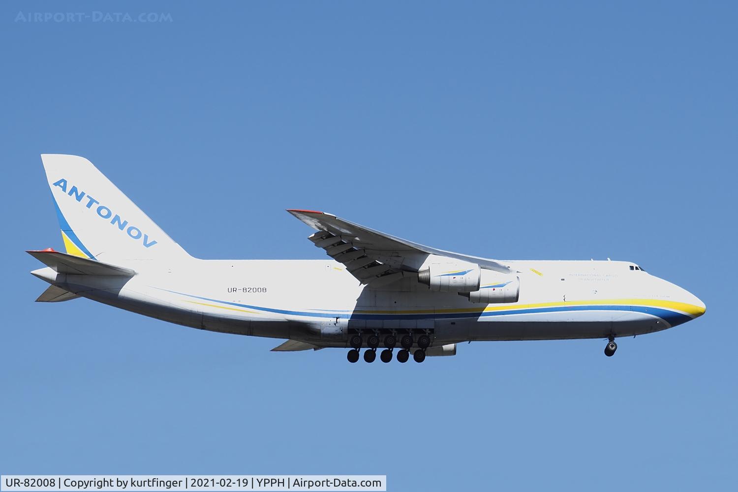 UR-82008, 1986 Antonov An-124-100M Ruslan C/N 19530501006, Antonov AN-124 cn19530501006 Ln 01-06. Antonov Airlines UR-82008, final rwy 21 YPPH 19 February 2021.
