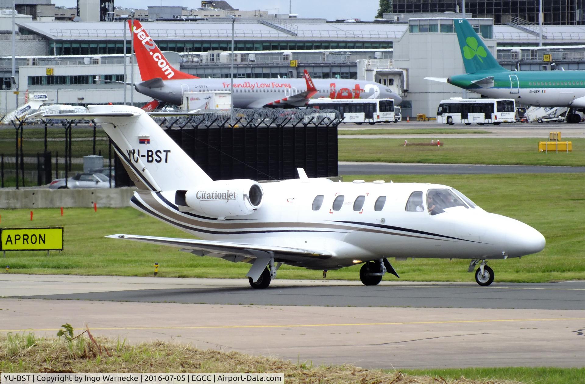 YU-BST, 1993 Cessna 525 CitationJet CJ1 C/N 525-0022, Cessna 525 CitationJet CJ1 at Manchester airport