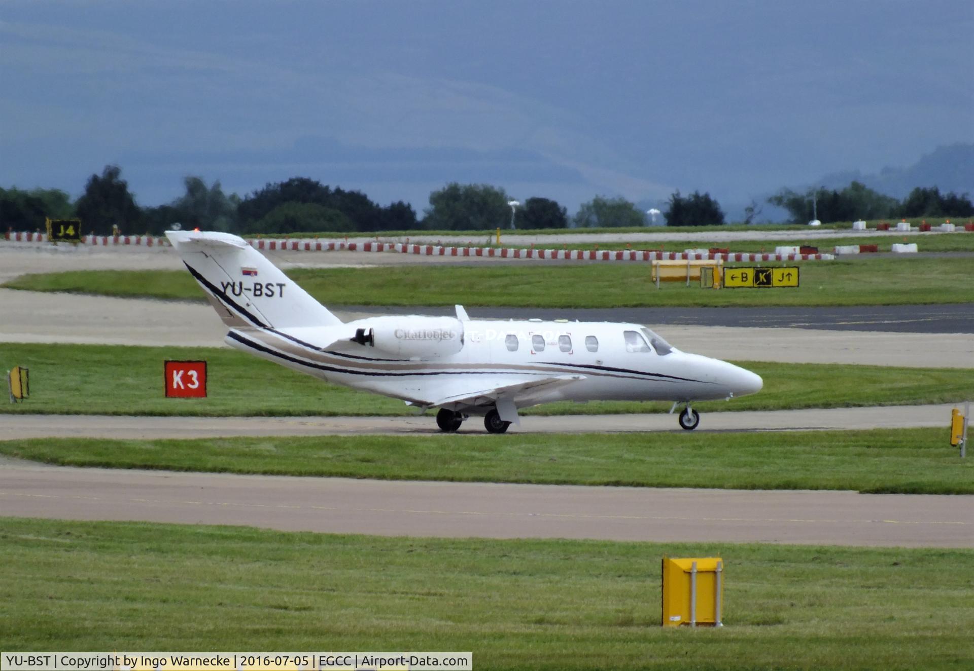 YU-BST, 1993 Cessna 525 CitationJet CJ1 C/N 525-0022, Cessna 525 CitationJet CJ1 at Manchester airport