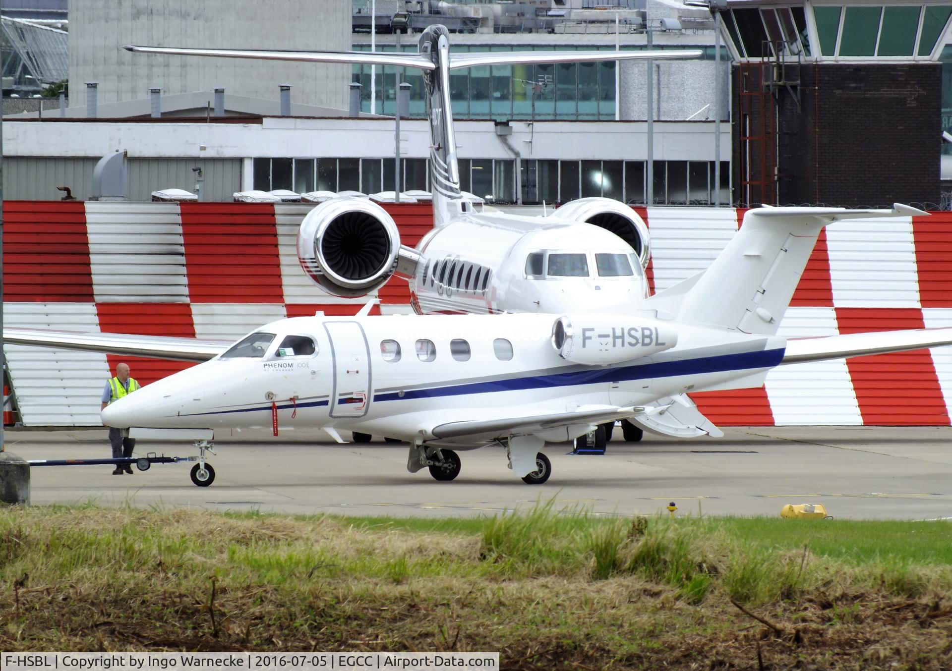 F-HSBL, 2014 Embraer EMB-500 Phenom 100 C/N 50000353, EMBRAER EMB-500 Phenom 100 at Manchester airport