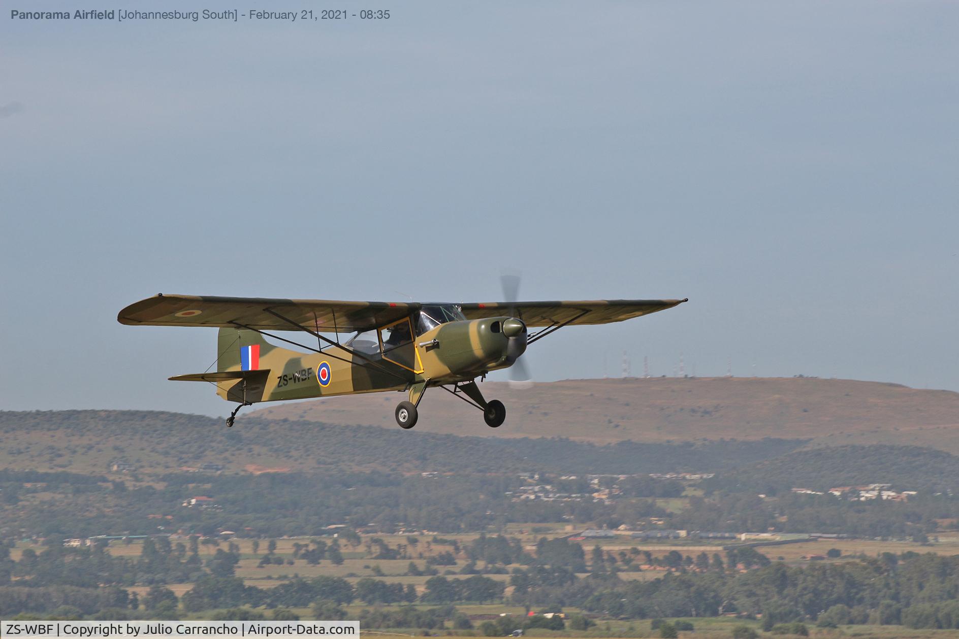 ZS-WBF, Taylorcraft J Auster 5 C/N 1438, Photo shot at Panorama Airfield, Johannesburg South, South Africa.
