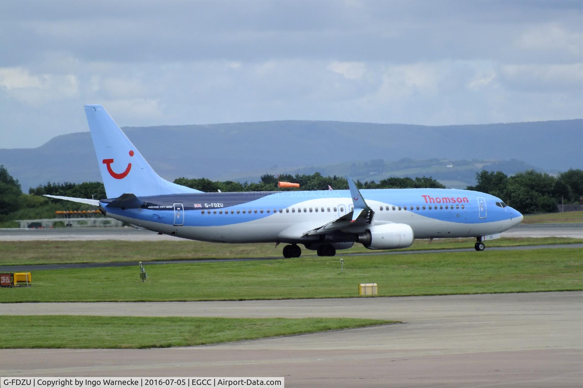 G-FDZU, 2011 Boeing 737-8K5 C/N 37253, Boeing 737-8K5 of TUI Airways (Thomson) at Manchester airport