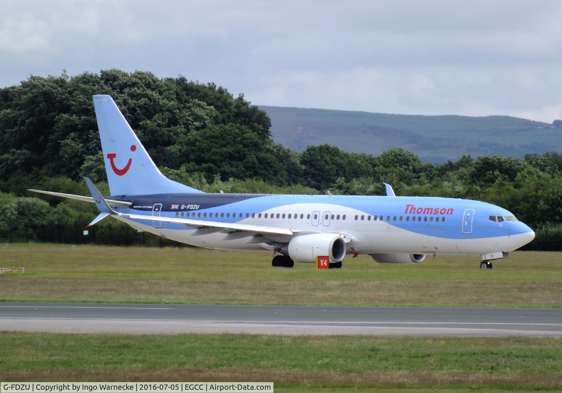 G-FDZU, 2011 Boeing 737-8K5 C/N 37253, Boeing 737-8K5 of TUI Airways (Thomson) at Manchester airport