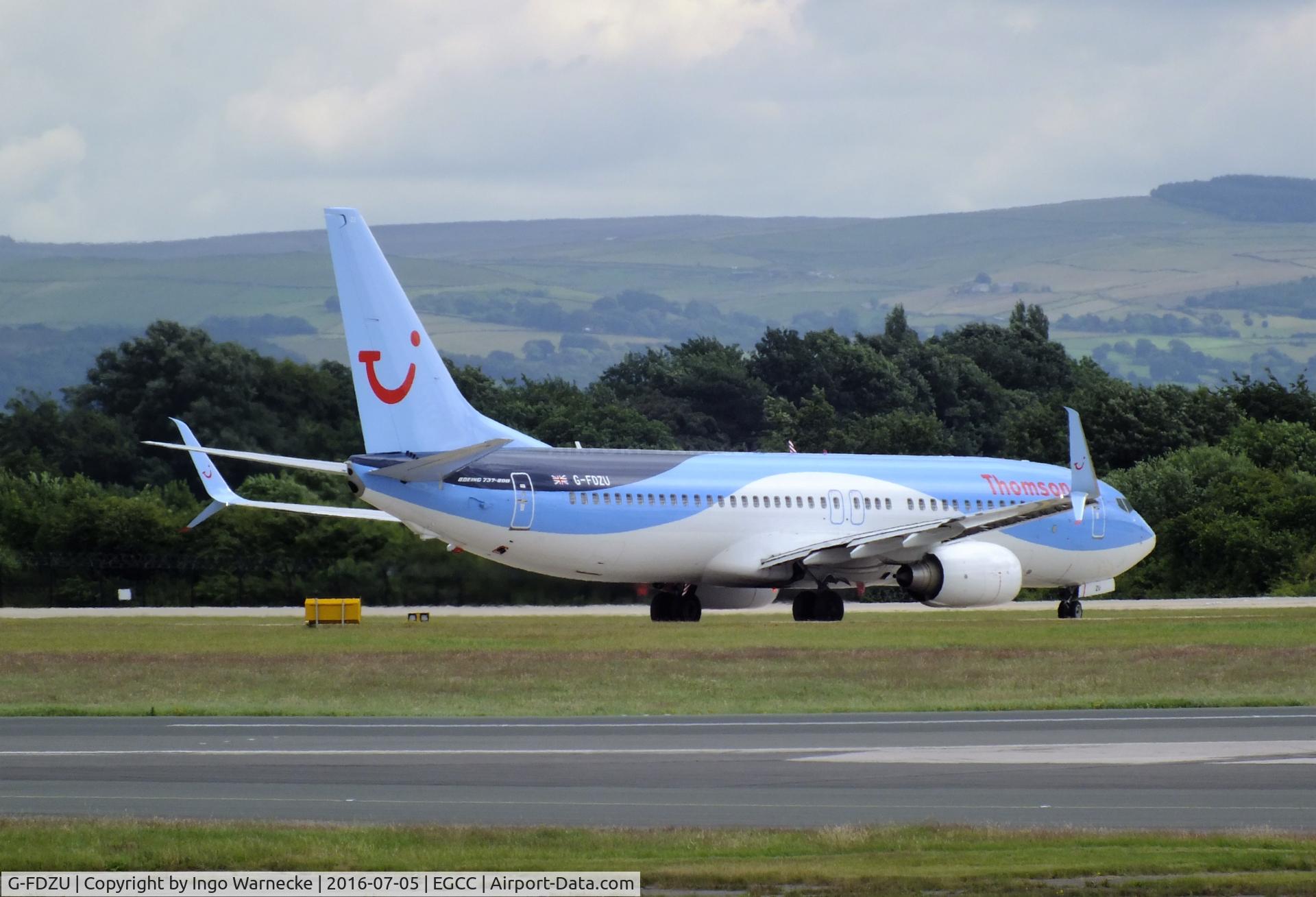 G-FDZU, 2011 Boeing 737-8K5 C/N 37253, Boeing 737-8K5 of TUI Airways (Thomson) at Manchester airport