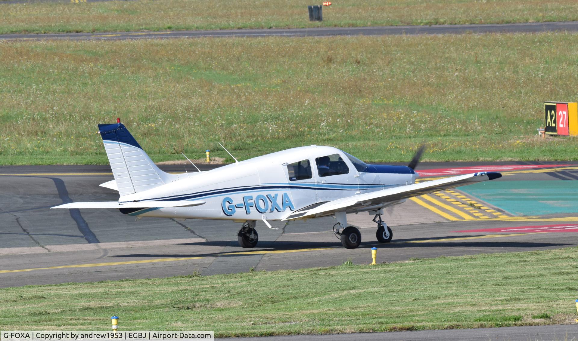 G-FOXA, 1988 Piper PA-28-161 Cadet C/N 2841240, G-FOXA at Gloucestershire Airport.