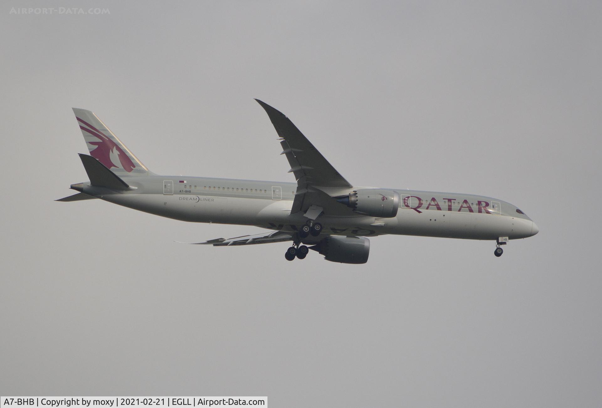 A7-BHB, 2019 Boeing 787-9 Dreamliner Dreamliner C/N 64215, Boeing 787-9 Dreamliner on finals to 9R London Heathrow.