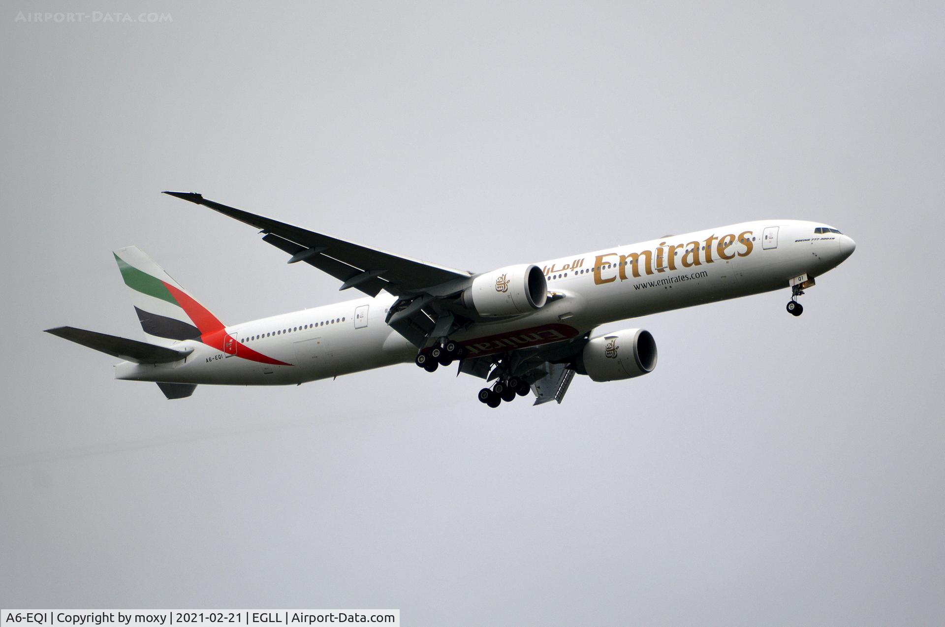 A6-EQI, 2017 Boeing 777-31H/ER C/N 42354, Boeing 777-31H/ER on finals to 9R London Heathrow.