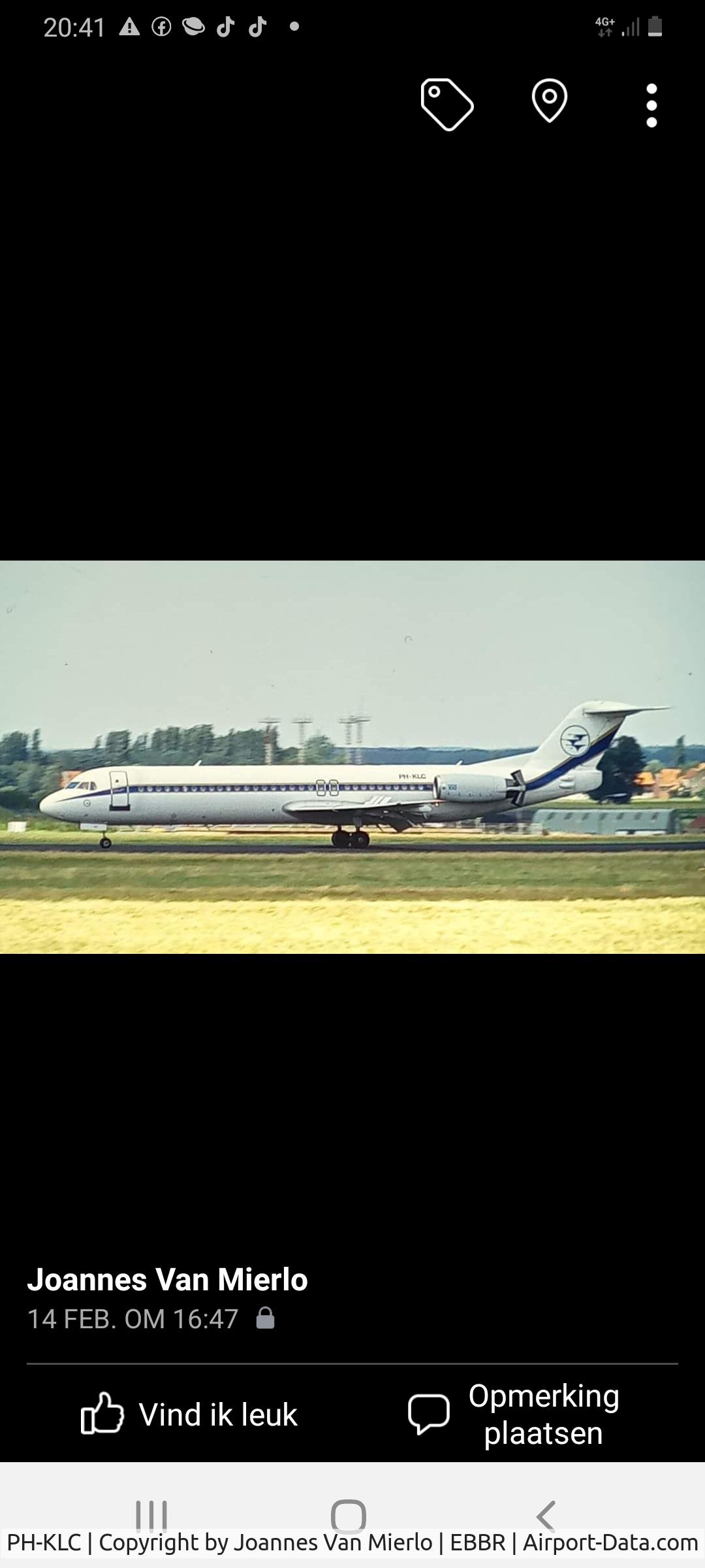 PH-KLC, 1989 Fokker 100 (F-28-0100) C/N 11268, scan from slide BRU 25L