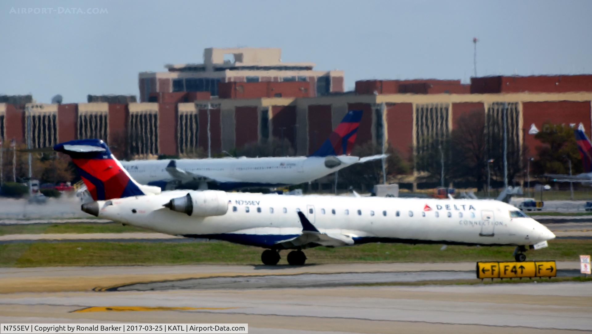 N755EV, Bombardier CRJ-701 (CL-600-2C10) Regional Jet C/N 10185, Taxi Atlanta
