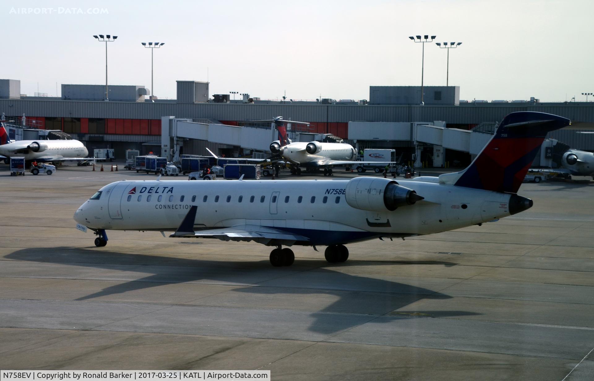 N758EV, 2005 Bombardier CRJ-700 (CL-600-2C10) Regional Jet C/N 10210, Taxi Atlanta