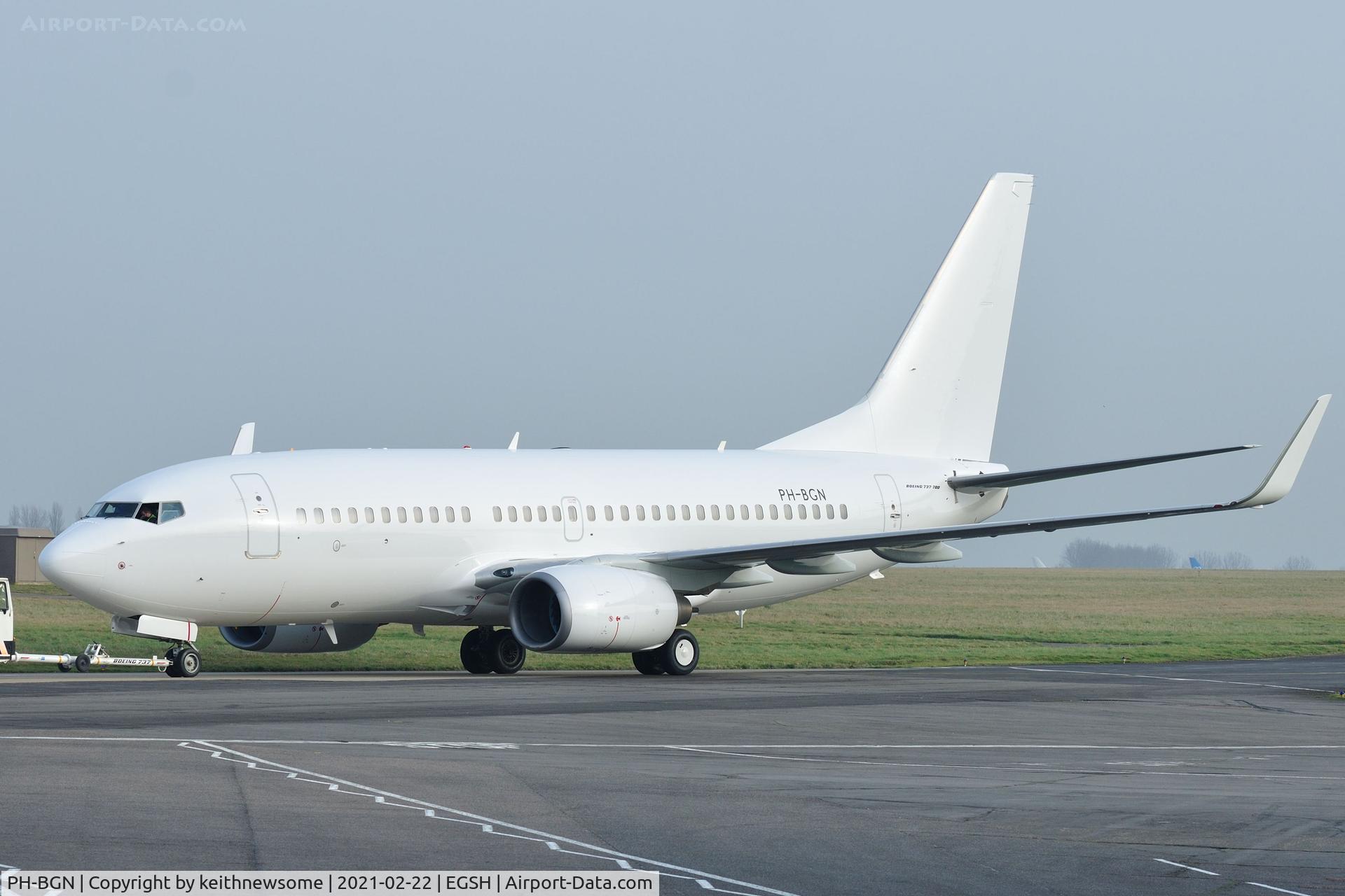 PH-BGN, 2011 Boeing 737-7K2 C/N 38125, Removed from spray shop with all over white colour scheme.