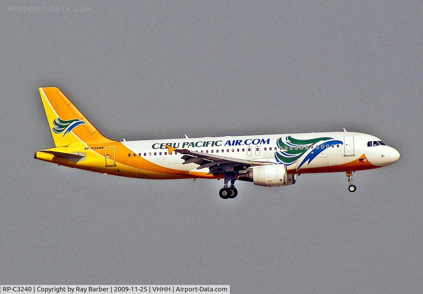 RP-C3240, 2005 Airbus A320-214 C/N 2419, RP-C3240   Airbus A320-214 [2419] (CEBU Pacific Air) Hong Kong Int'l~B 25/11/2009