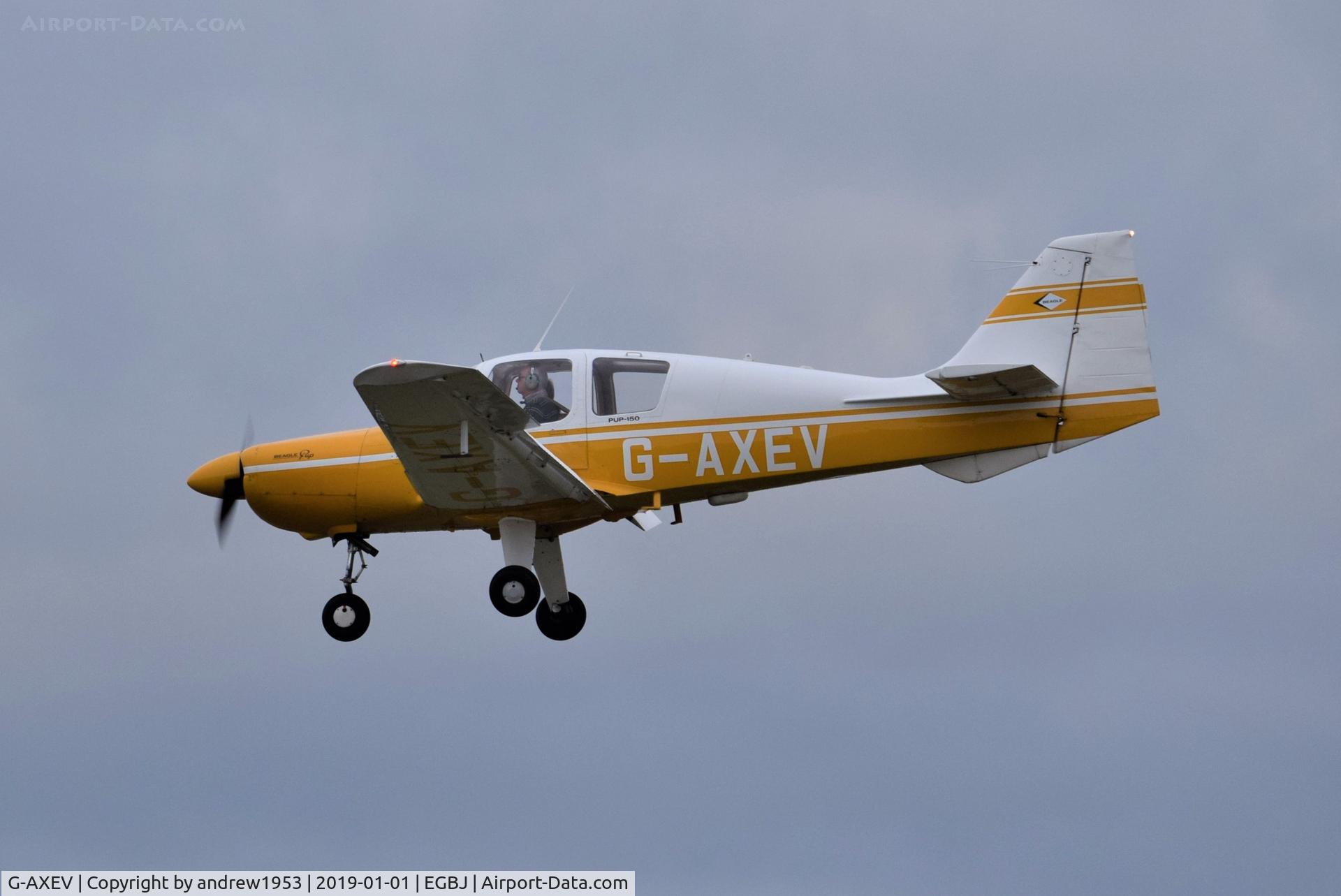 G-AXEV, 1969 Beagle B-121 Pup Series 2 (Pup 150) C/N B121-070, G-AXEV at Gloucestershire Airport.