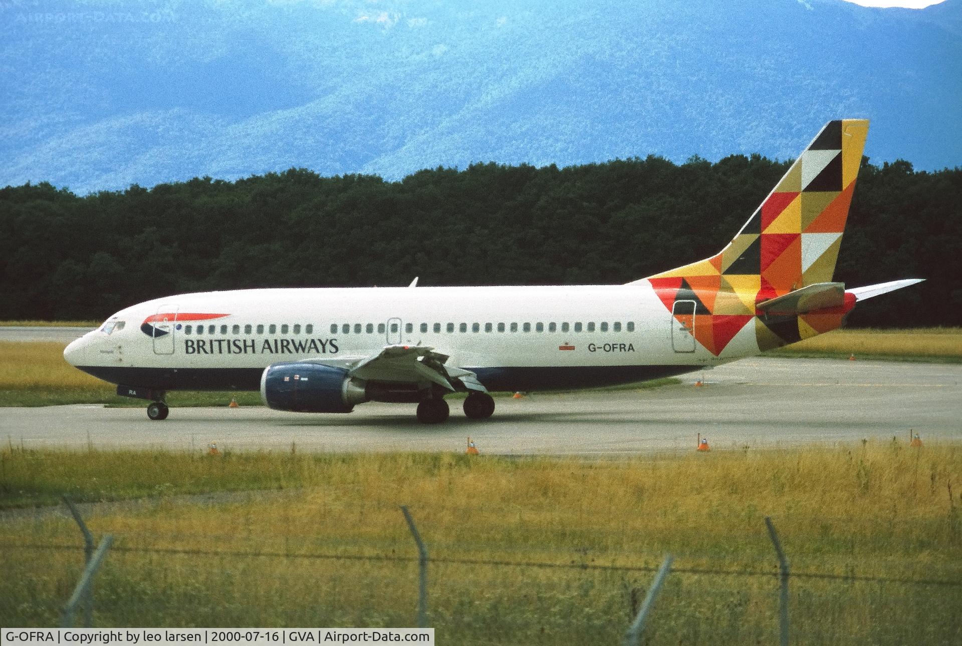 G-OFRA, 1998 Boeing 737-36Q C/N 29327, Geneva 16.7.2000