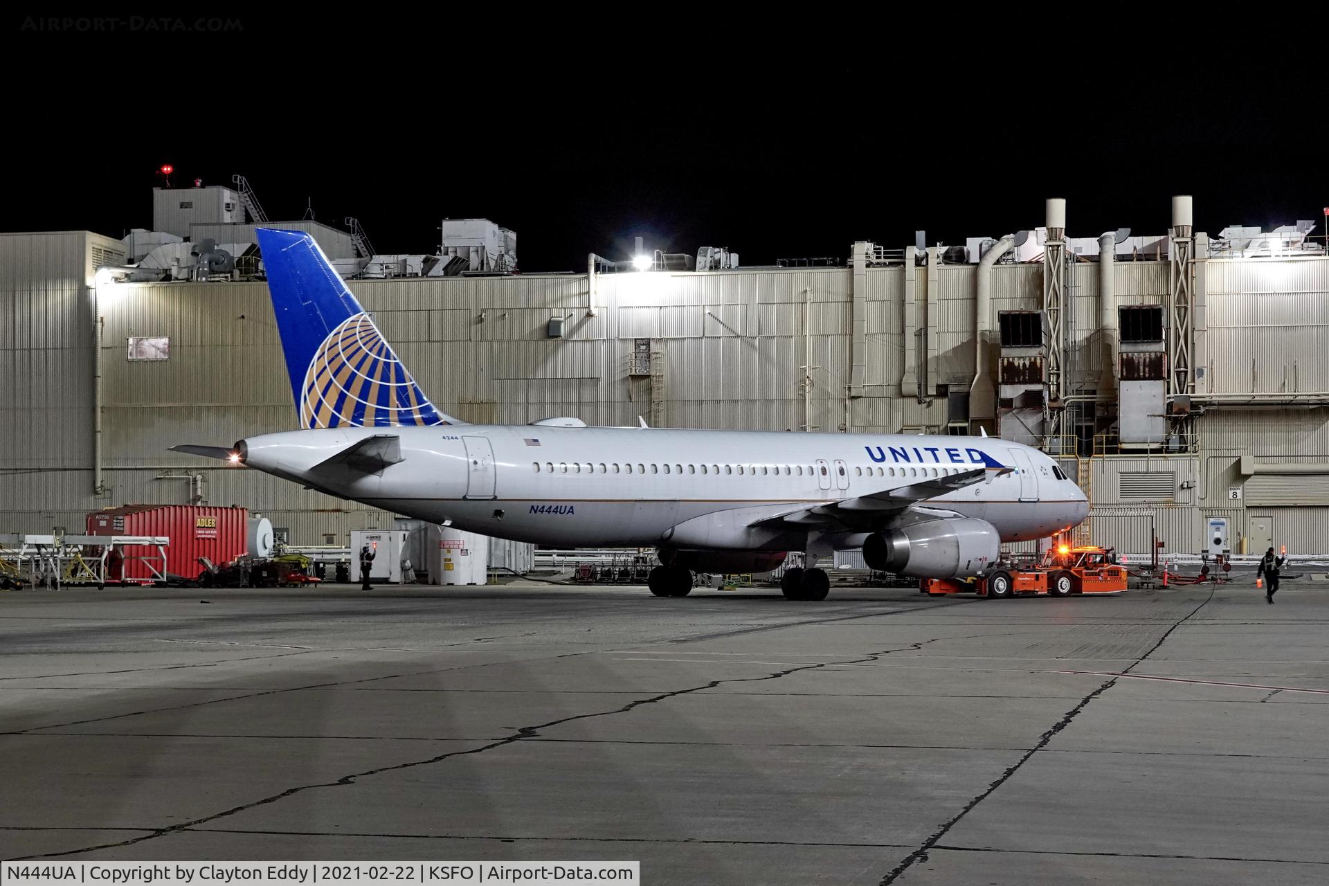 N444UA, 1998 Airbus A320-232 C/N 824, SFO 2021.