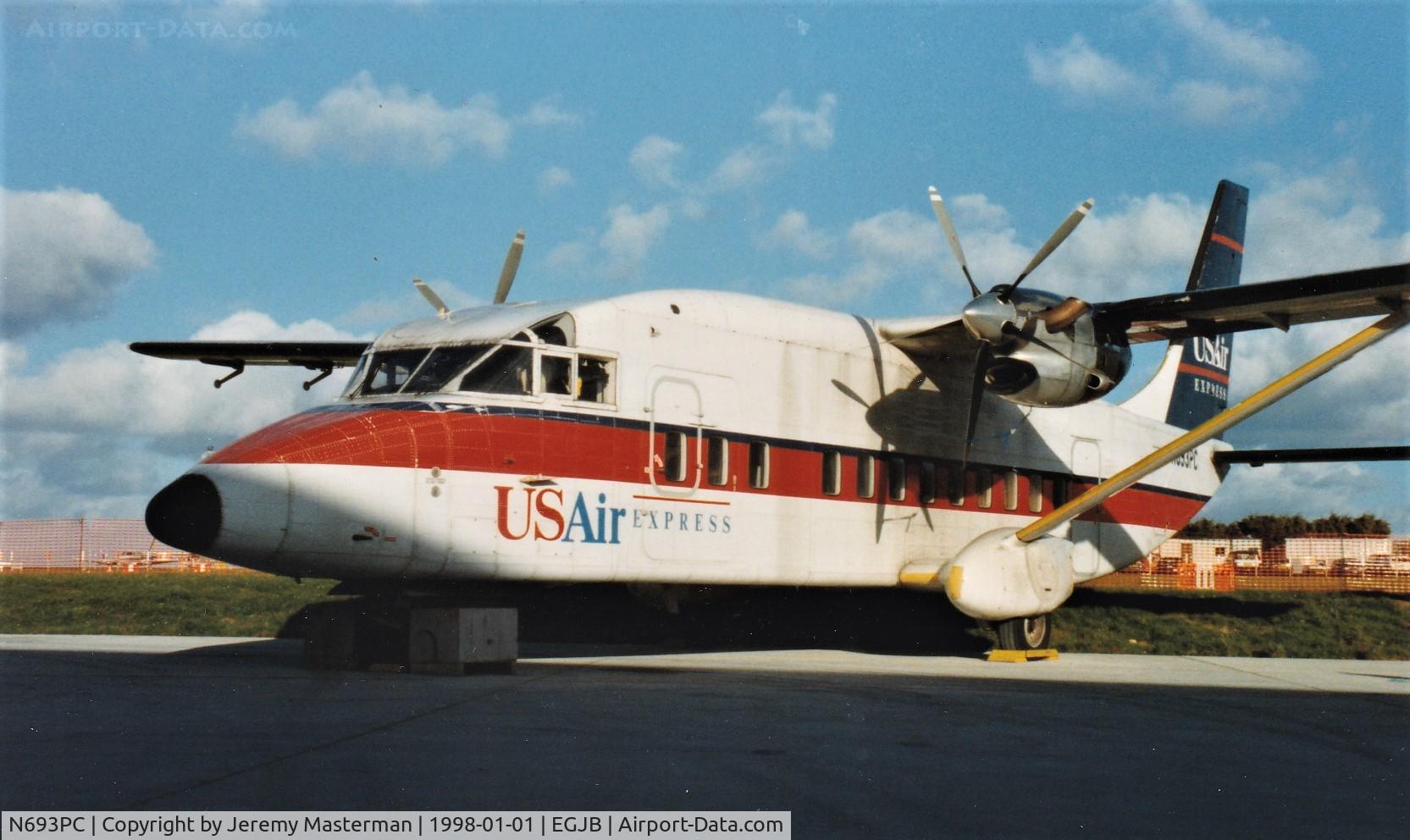 N693PC, 1986 Short SD3-60-200 C/N SH3692, At Guernsey for maintenance prior to onward sale