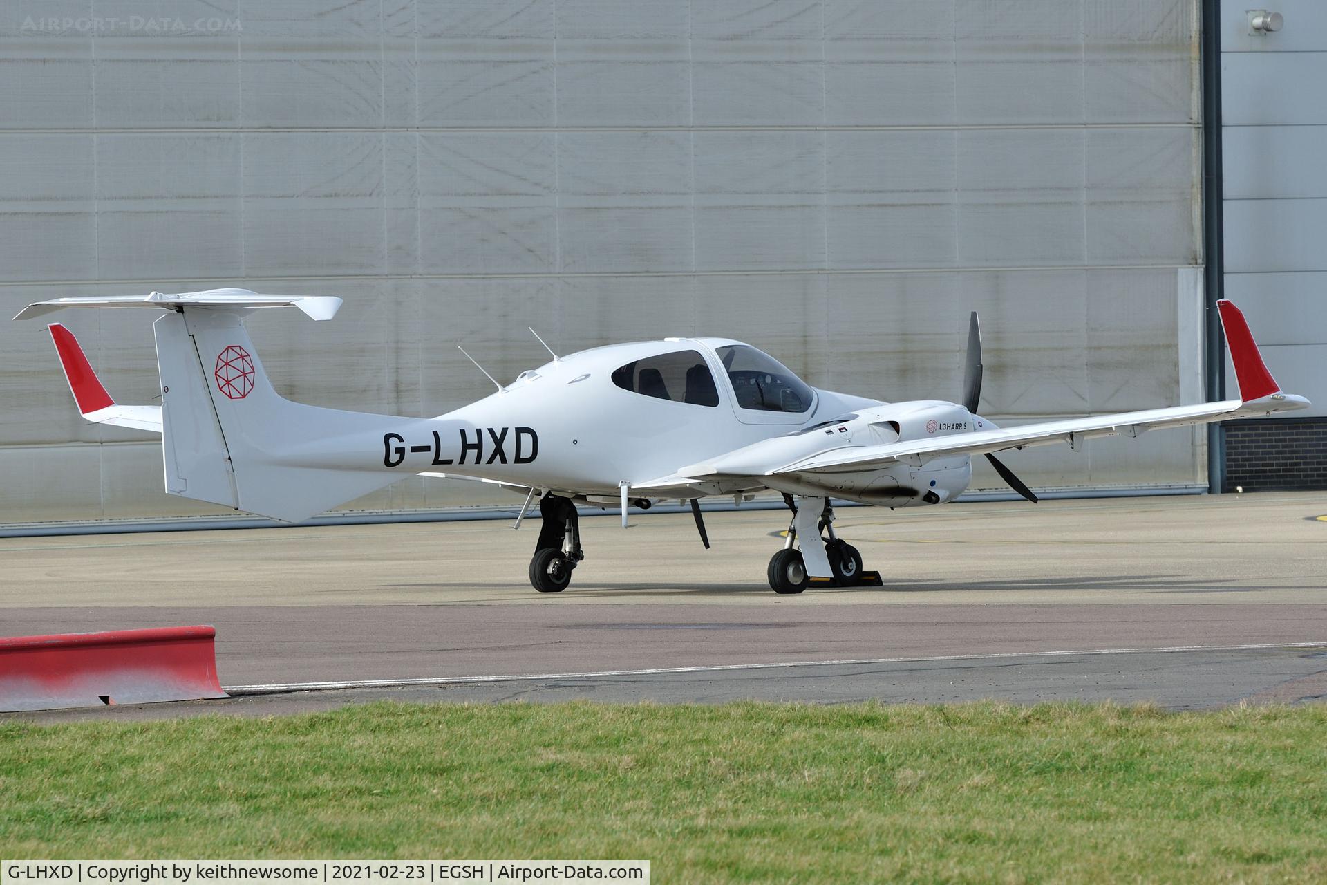G-LHXD, 2019 Diamond DA-42 NG Twin Star C/N 42.N254, Parked at Norwich.