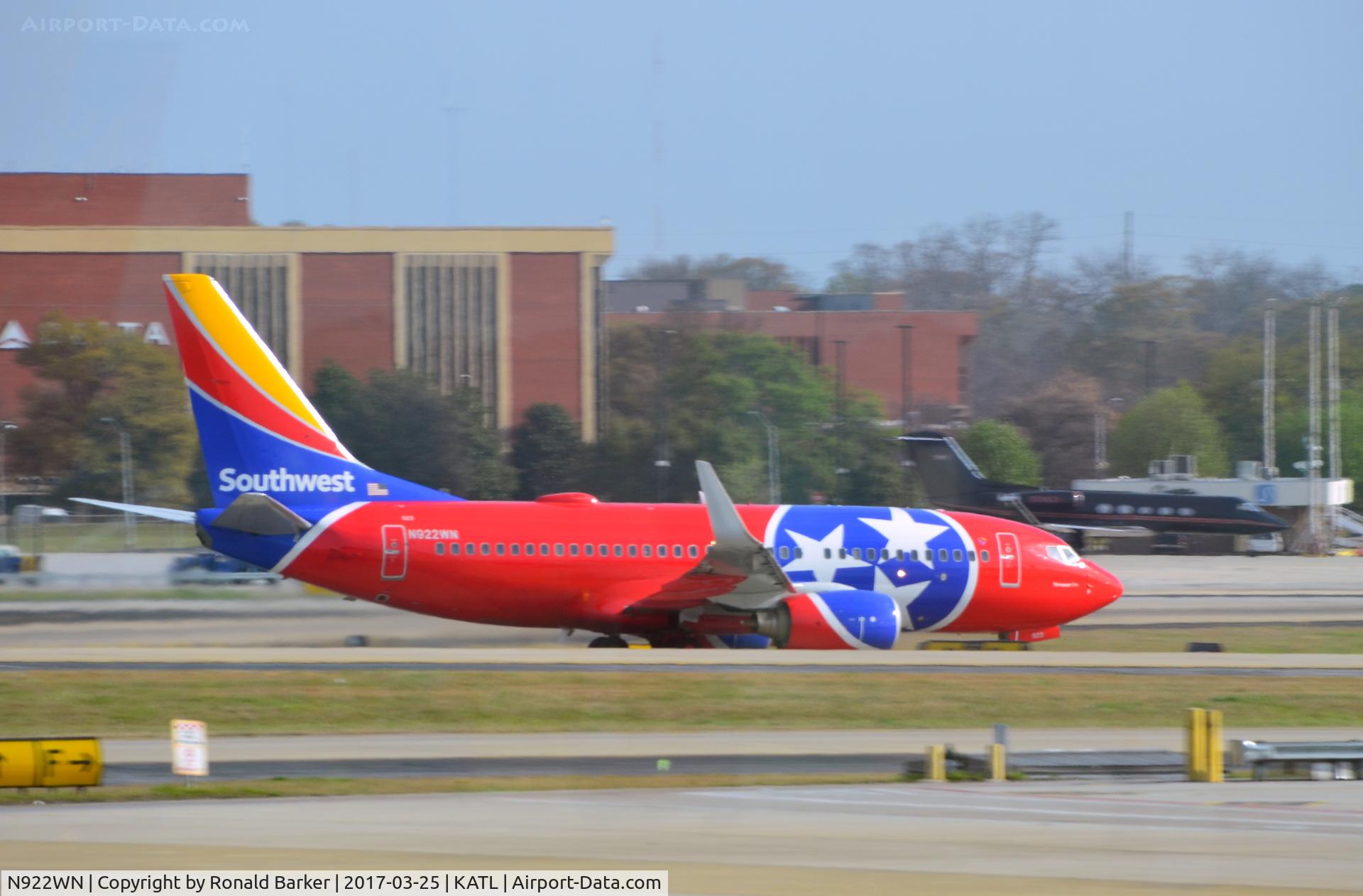 N922WN, 2008 Boeing 737-7H4 C/N 32461, Tennessee One Takeoff Atlanta