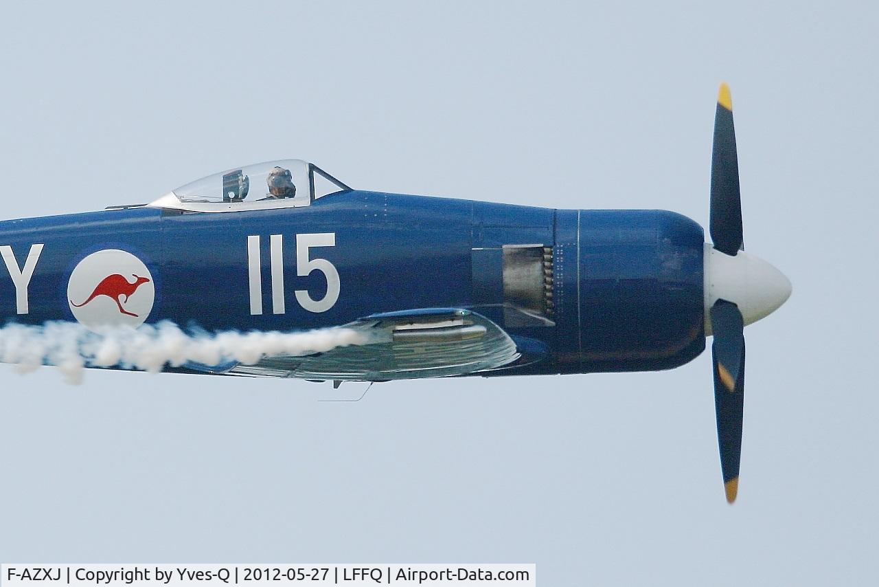F-AZXJ, 1949 Hawker Sea Fury FB.11 C/N 37733, Hawker Sea Fury FB.11, On display, La Ferté-Alais Airfield (LFFQ) Air show 2012