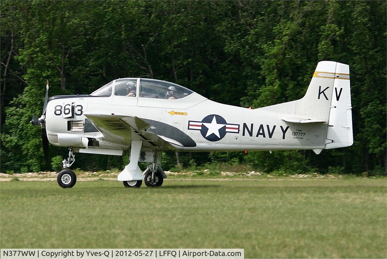 N377WW, 1954 North American T-28B Trojan C/N 200-140, North American T-28B Trojan, La Ferté Alais Airfield (LFFQ) Air Show 2012