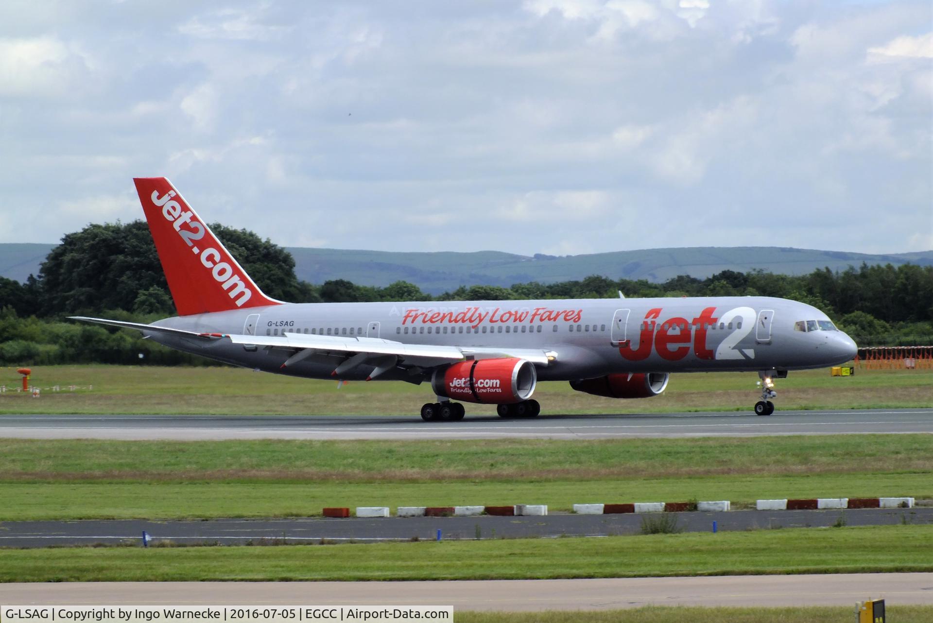G-LSAG, 1987 Boeing 757-21B C/N 24014, Boeing 757-21B of jet2 at Manchester airport