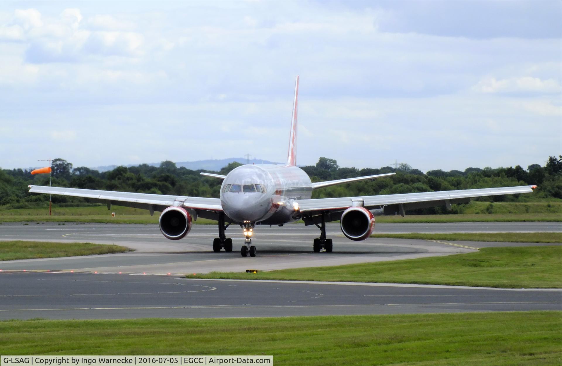 G-LSAG, 1987 Boeing 757-21B C/N 24014, Boeing 757-21B of jet2 at Manchester airport