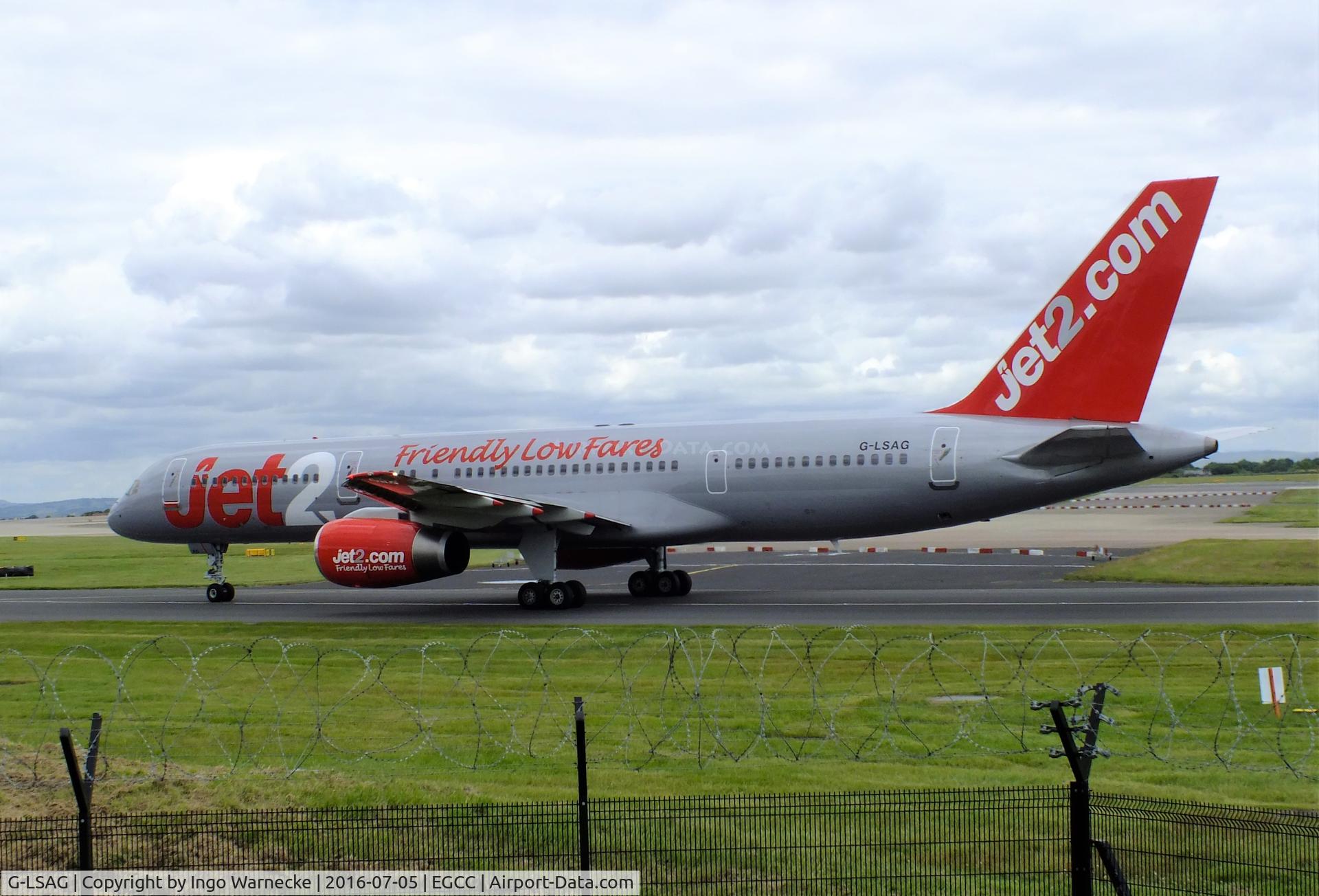 G-LSAG, 1987 Boeing 757-21B C/N 24014, Boeing 757-21B of jet2 at Manchester airport