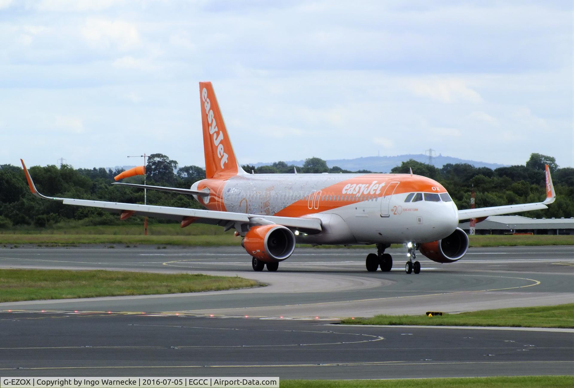 G-EZOX, 2015 Airbus A320-214 C/N 6837, Airbus A320-214 of easyJet in special '20 years jubilee' colours at Manchester airport