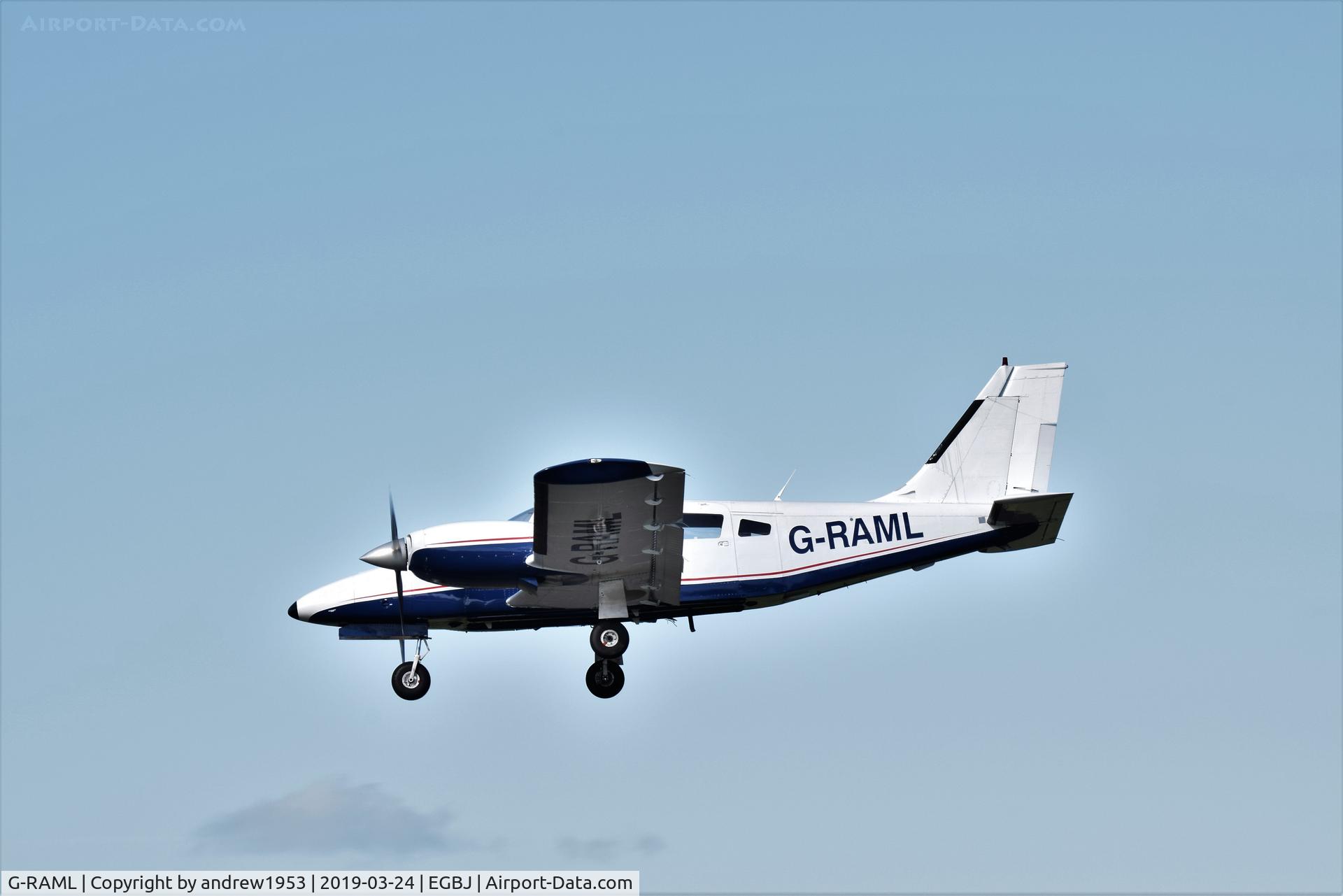 G-RAML, 1982 Piper PA-34-220T Seneca III C/N 34-8233045, G-RAML at Gloucestershire Airport.