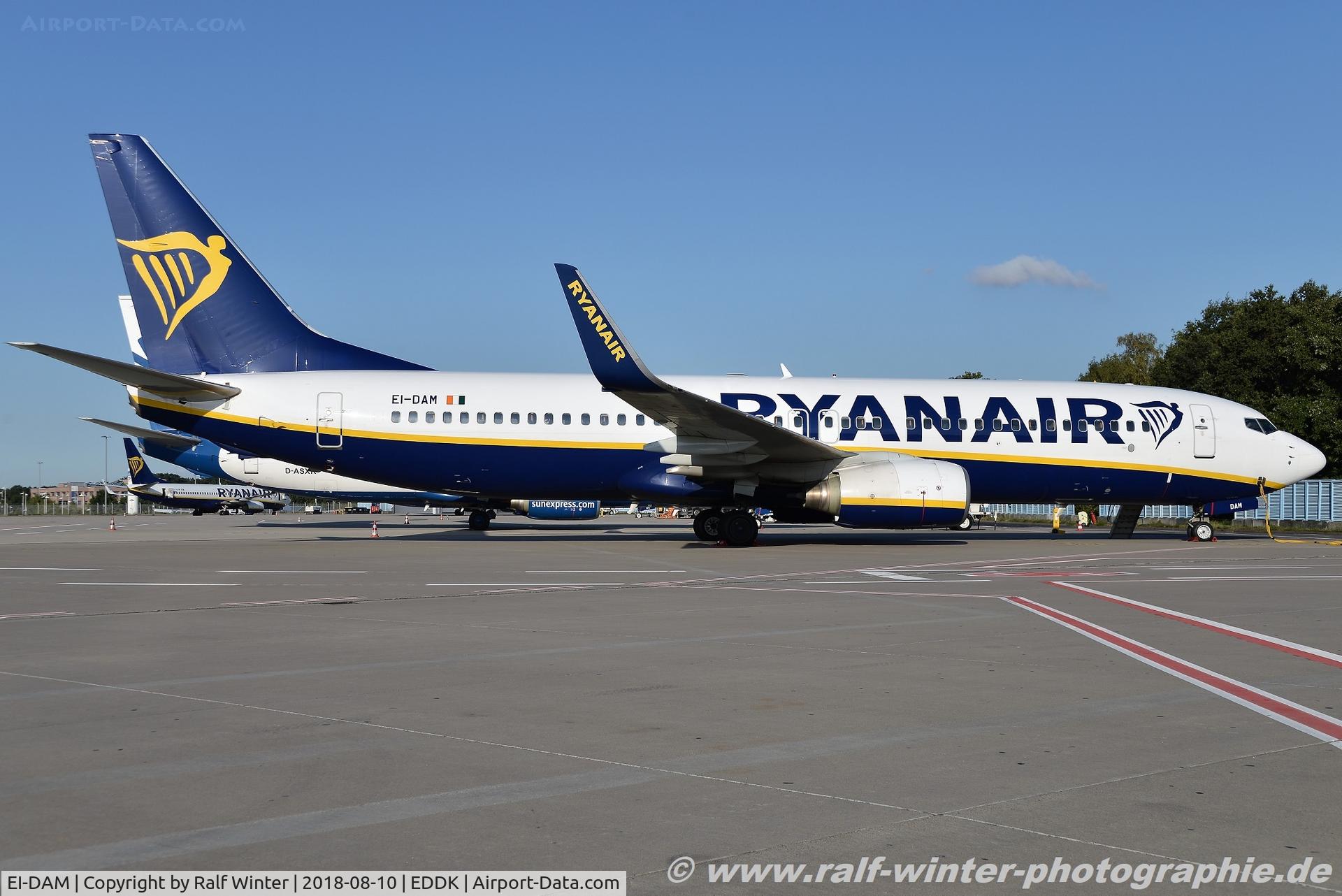 EI-DAM, 2003 Boeing 737-8AS C/N 33719, Boeing 737-8AS(W) - FR RYR Ryanair - 33719 - EI-DAM - 10.08.2018 - CGN