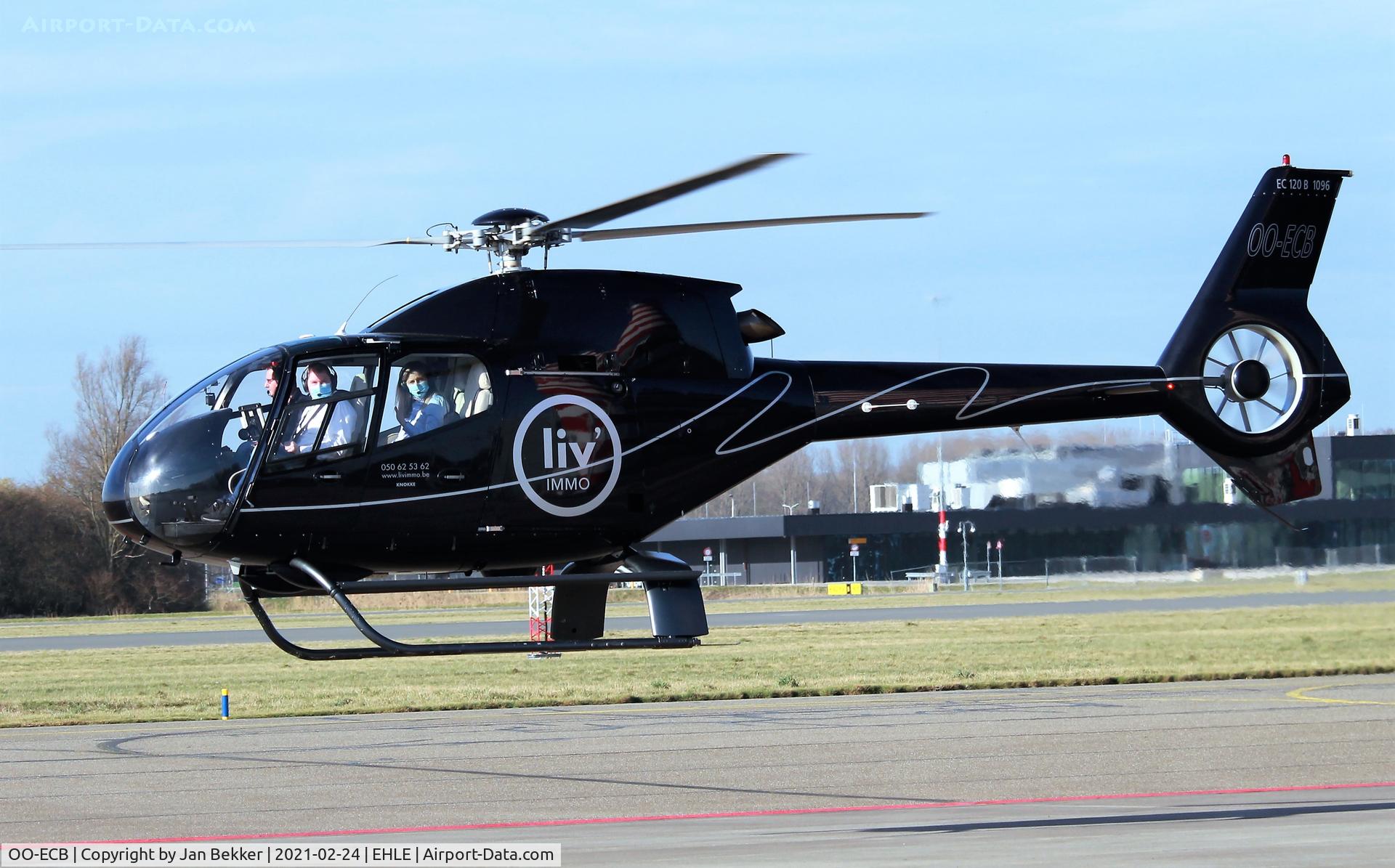 OO-ECB, 2000 Eurocopter EC-120B Colibri C/N 1096, Lelystad Airport; departure