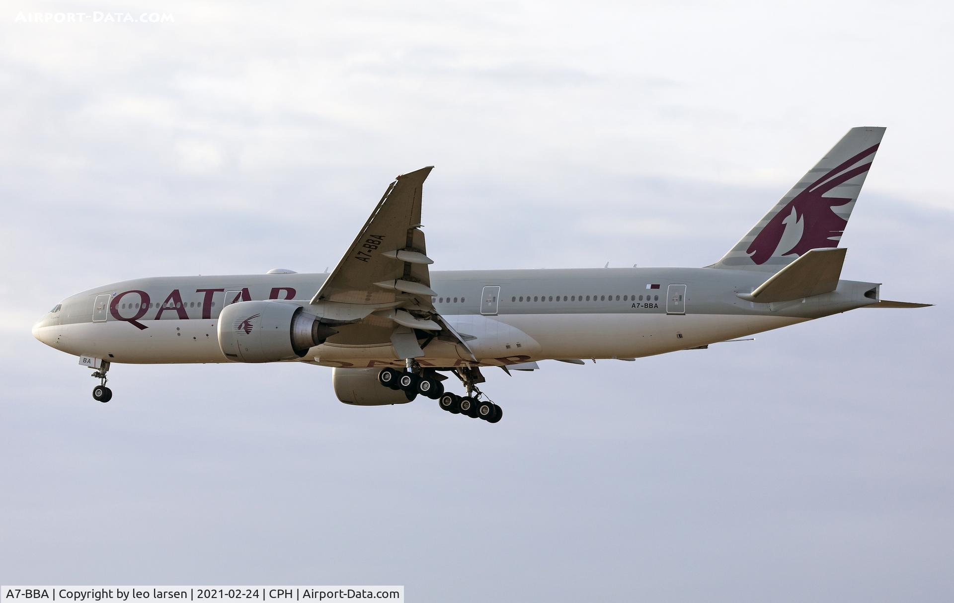 A7-BBA, 2009 Boeing 777-2DZ/LR C/N 36012, Copenhagen 24.2.2021