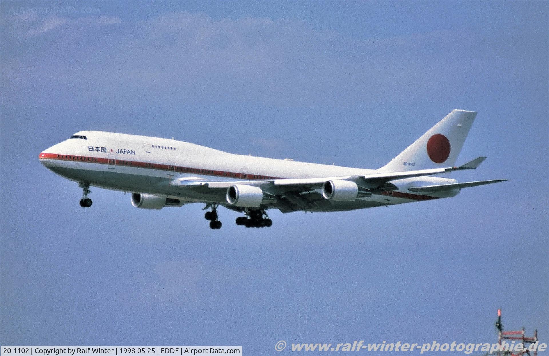 20-1102, 1991 Boeing 747-47C C/N 24731/0839, Boeing 747-47C - Japan Air Self-Defense Force - 24731 - 20-1102 - 25.05.1998 - FRA