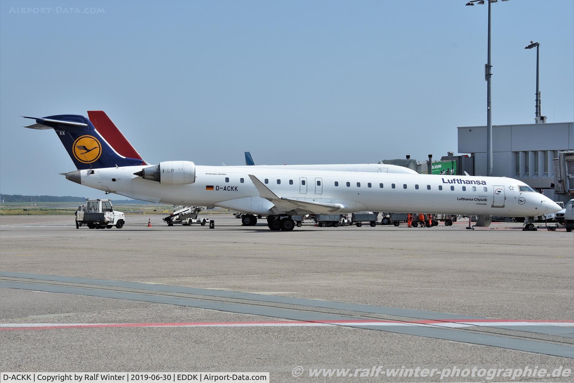 D-ACKK, 2006 Bombardier CRJ-900LR (CL-600-2D24) C/N 15094, Bombardier Inc. CL600-2D24 CRJ900 - CLH Lufthansa CityLine 'Fürstenwalde' - D-ACKK - 30.06.2019 - CGN